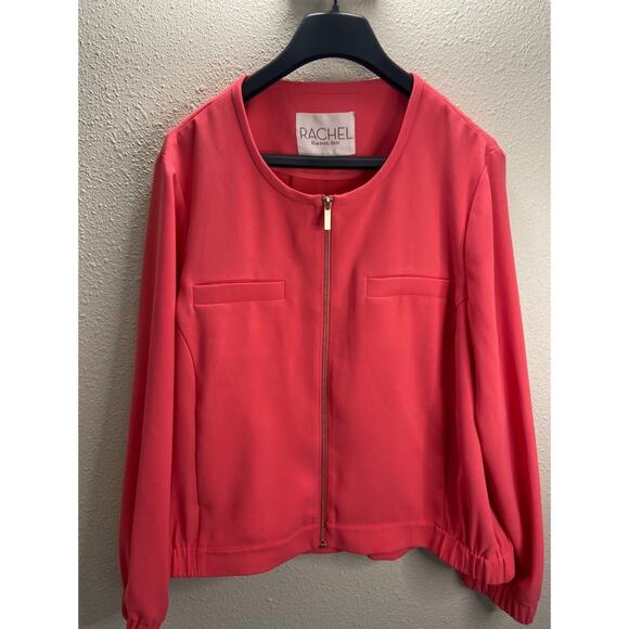 Rachel Roy Women Salmon Full Zip Minimalist Style Swing Jacket/Cardigan Size XXL - Picture 3 of 10